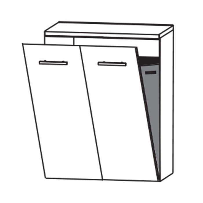 Puris Linea Highboard 60 x 30 x 65,6 cm mit Wäschekippe, Griff 350