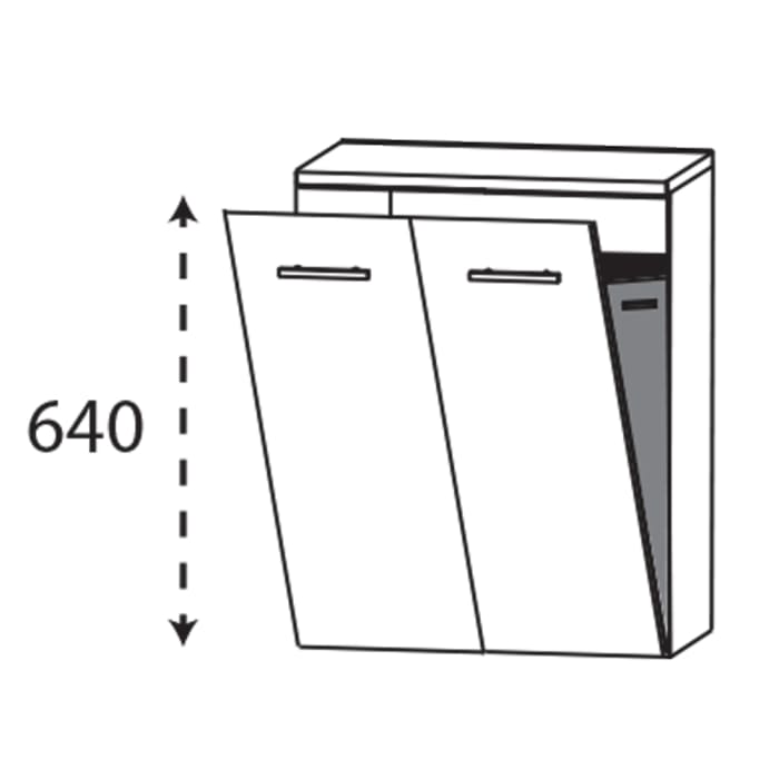 Puris Linea Highboard 60 x 30 x 65,6 cm mit Wäschekippe, Griff 350