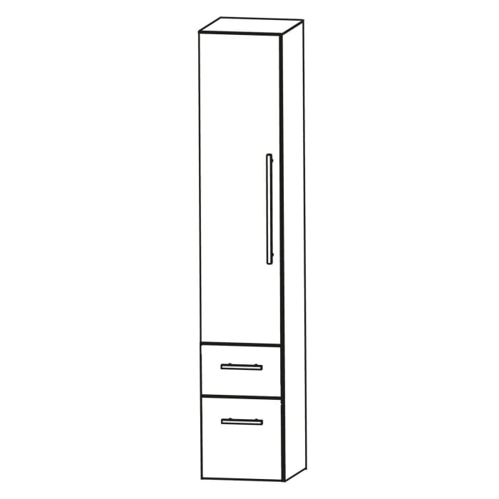 Puris Linea Hochschrank 30 x 30 x 160 cm mit 1 Tür, Anschlag rechts, 1 Schubkasten, 1 Auszug, Griff 350