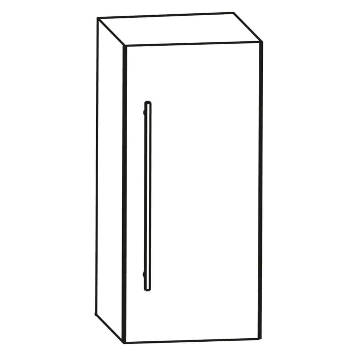 Puris Linea Oberschrank 40 x 15 x 64 cm mit 1 Tür, Anschlag rechts, Griff 350