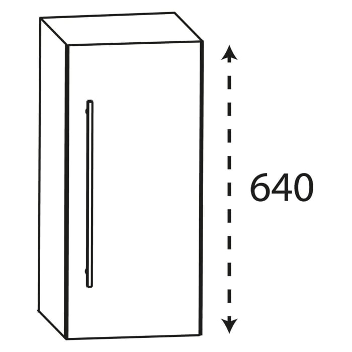Puris Linea Oberschrank 30 x 15 x 64 cm mit 1 Tür, Anschlag rechts, Griff 350