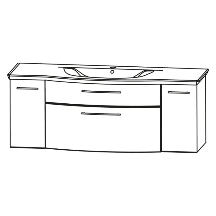 Puris Linea Waschtisch mit Unterschrank 131,2 cm mit Griff 350