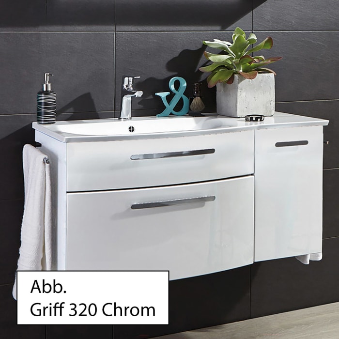 Puris Linea Waschtisch mit Unterschrank 101,2 cm mit Tür rechts, Griff 320