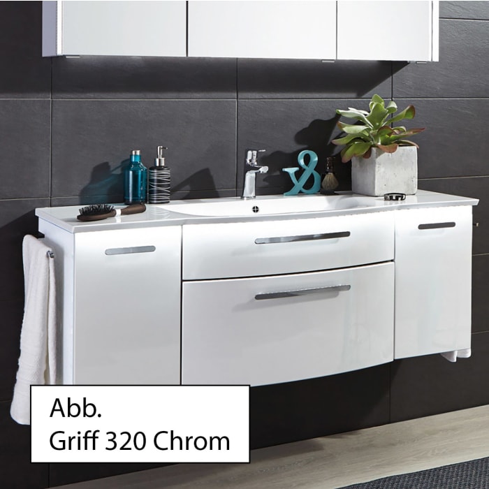 Puris Linea Waschtisch mit Unterschrank 131,2 cm mit LED-Beleuchtung, Griff 350