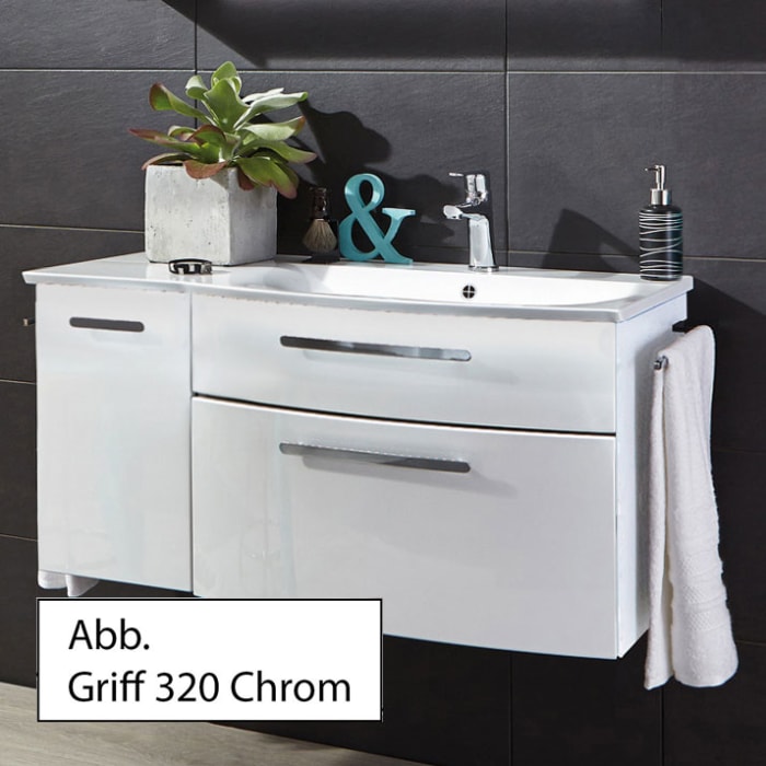 Puris Linea Waschtisch mit Unterschrank 101,2 cm mit Tür links, Griff 350