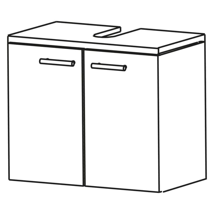 Puris Linea Waschtischunterschrank 60 cm mit 2 Türen, Griff 320
