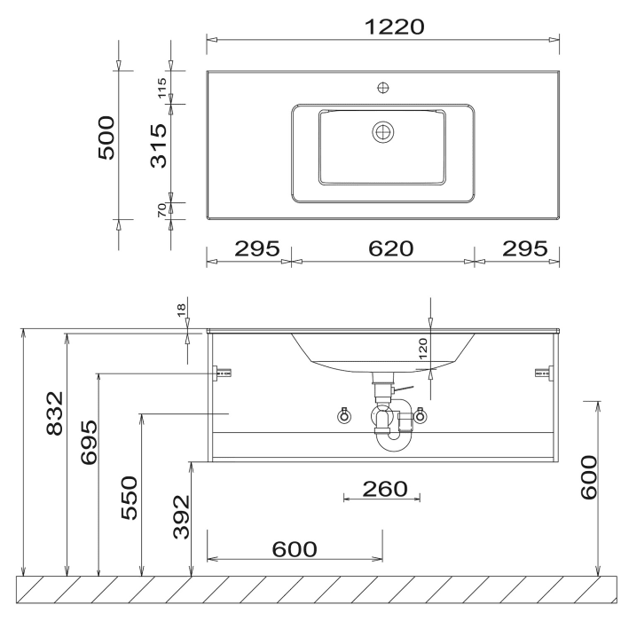 Puris Next4You twenty one Waschtischkombination 120 cm mit Spiegelschrank und Mittelschrank Anschlag rechts