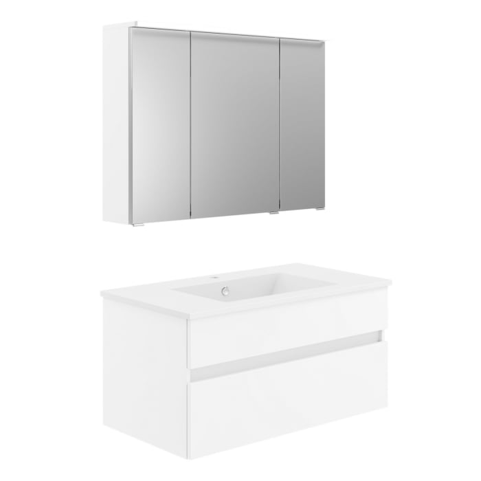 Puris Next4You twenty one Waschtischkombination 90 cm mit Spiegelschrank