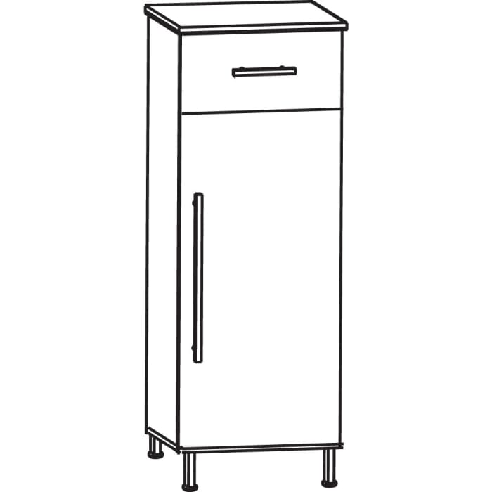 Puris Quada Highboard 40 x 30 x 94,8 cm mit 1 Schubkasten, 1 Tür Anschlag rechts, Griff 335