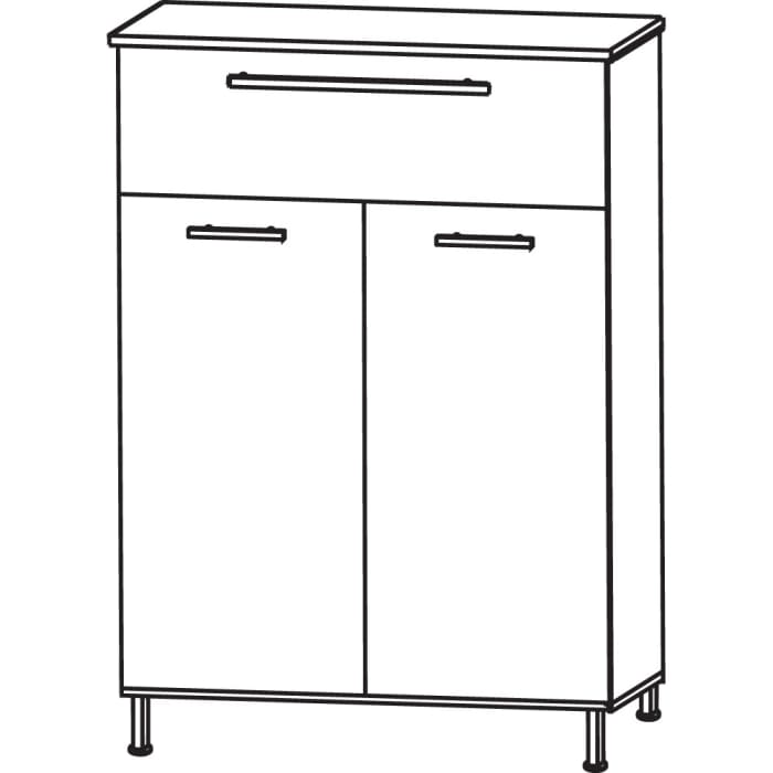 Puris Quada Highboard 60 x 30 x 94,8 cm mit 1 Wäschekippe, 1 Schubkasten, Griff 335