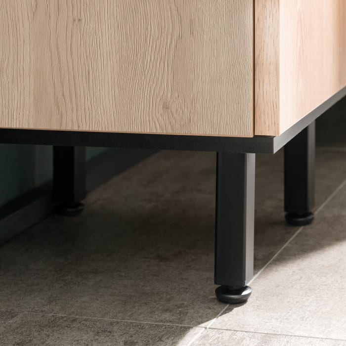 Puris Quada Hochschrank 30 x 30 x 174,8 cm mit 2 Auszügen und 1 Tür, Anschlag links, Griff 335