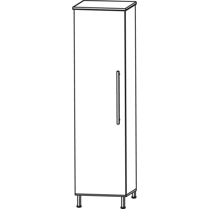 Puris Quada Mittelschrank 30 x 30 x 126,8 cm mit 1 Tür Anschlag links, Griff 335