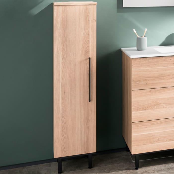 Puris Quada Mittelschrank 40 x 30 x 126,8 cm mit 1 Tür Anschlag links, Griff 335