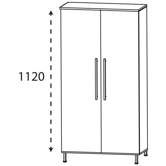 Puris Quada Mittelschrank 60 x 30 x 126,8 cm mit 2 Türen, Griff 335