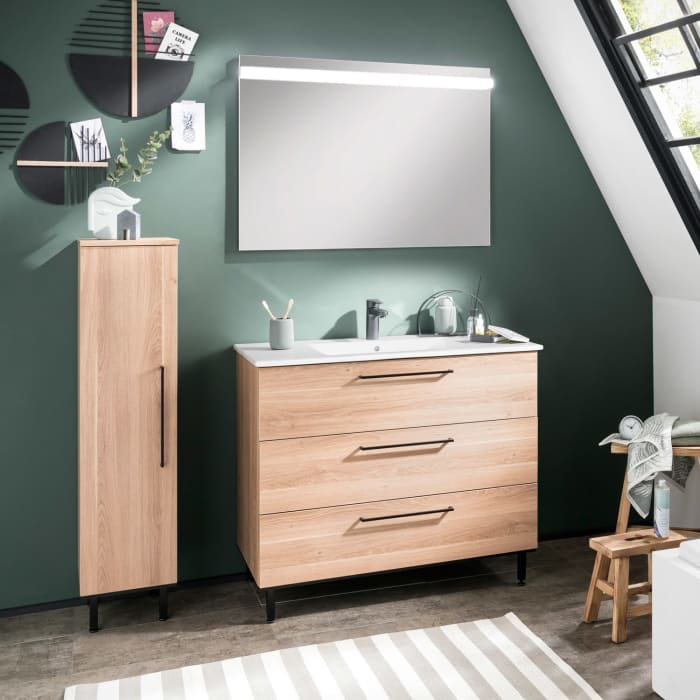 Puris Quada Mittelschrank 40 x 30 x 126,8 cm mit 1 Tür Anschlag links, Griff 335