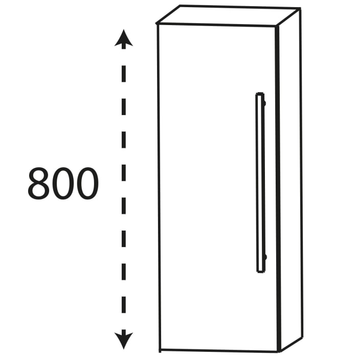 Puris Quada Oberschrank 30 x 15 x 80 cm mit 1 Tür Anschlag links, Griff 335