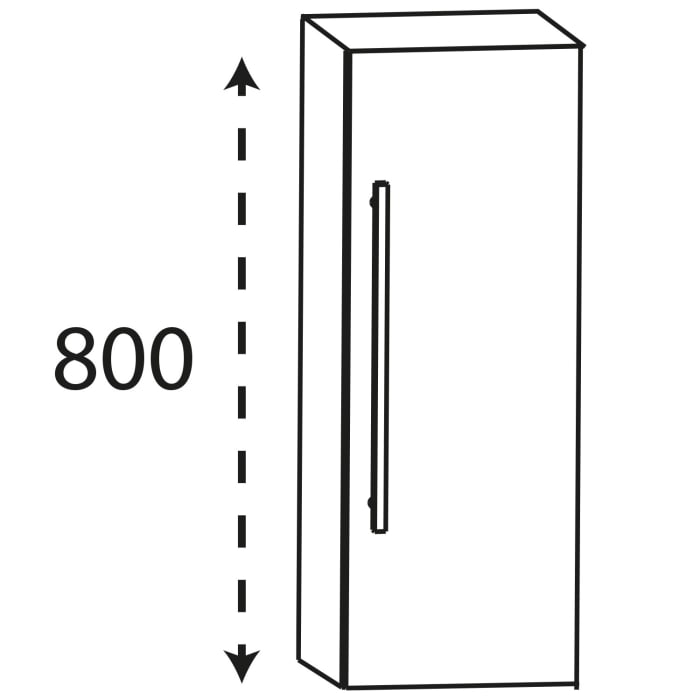 Puris Quada Oberschrank 30 x 15 x 80 cm mit 1 Tür Anschlag rechts, Griff 335