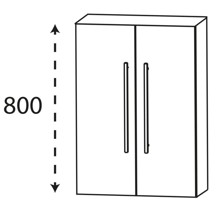 Puris Quada Oberschrank 60 x 15 x 80 cm mit 2 Türen, Griff 335