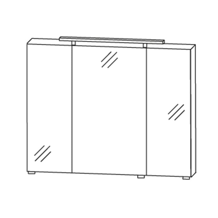 Puris Quada Spiegelschrank 120 cm mit LED Aufbauleuchte