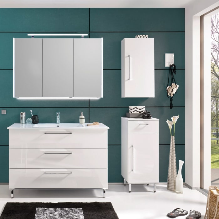 Puris Quada Spiegelschrank 120 cm mit LED Aufbauleuchte