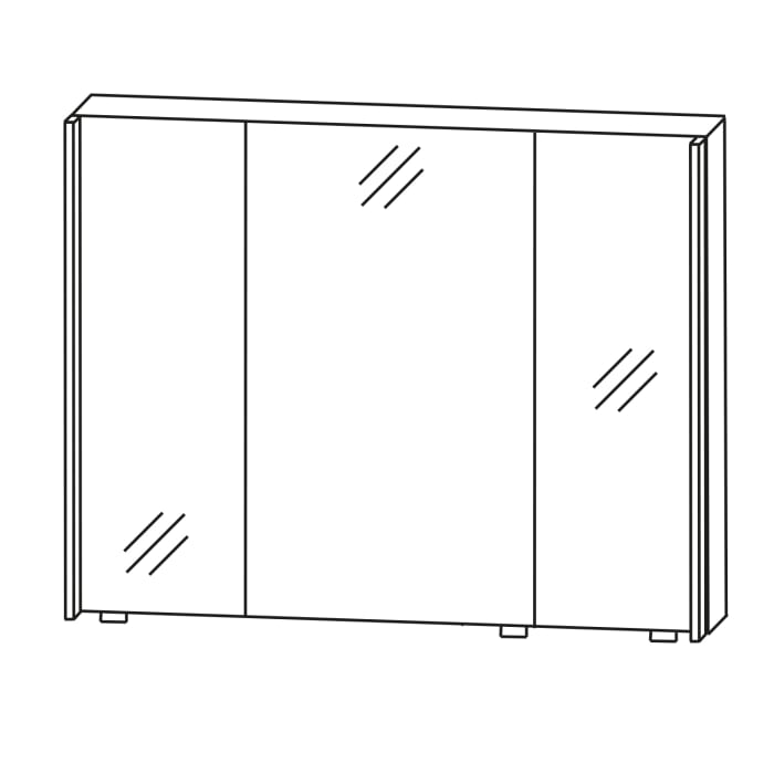Puris Quada Spiegelschrank 120 cm mit seitlichen LED-Beleuchtungsprofile