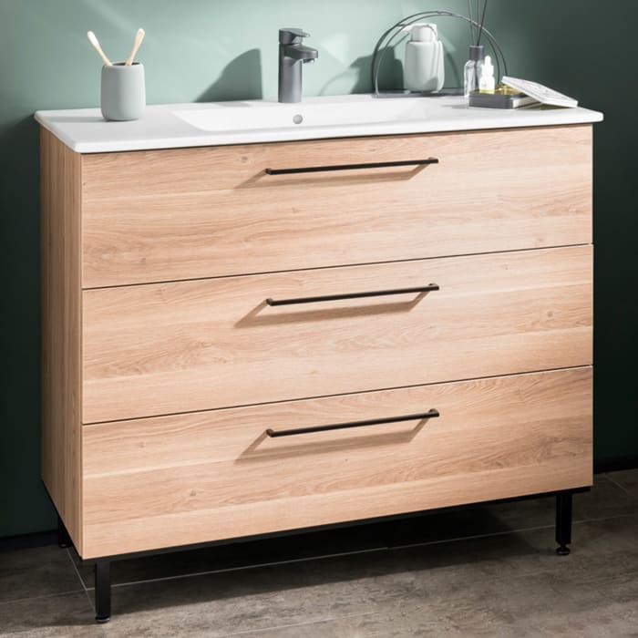 Puris Quada Waschtischkombination 100 cm, Griff 335