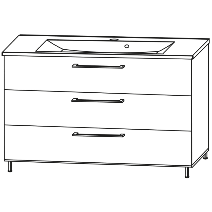 Puris Quada Waschtischkombination 120 cm, Griff 335