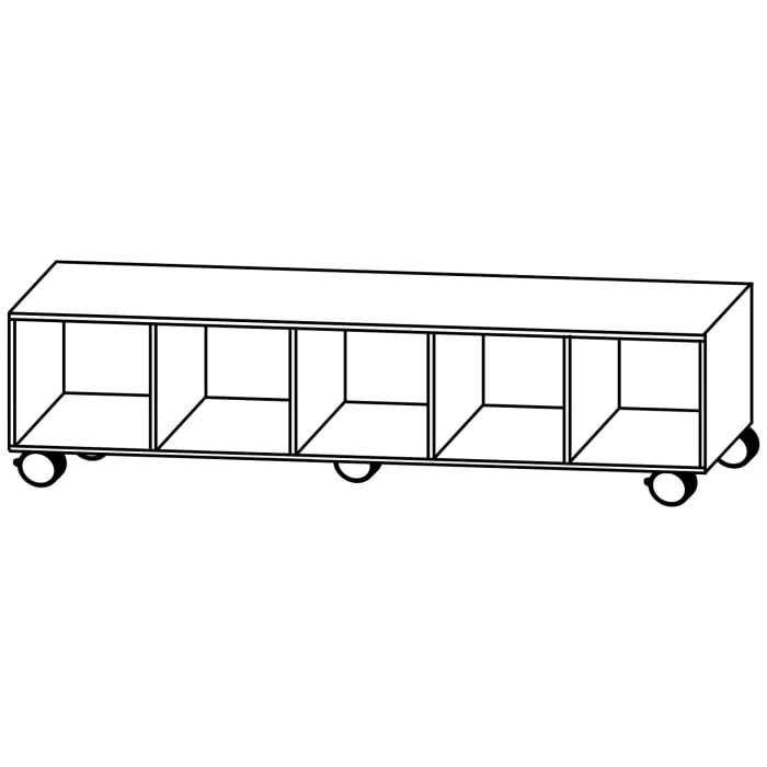 Puris Rounds Rollenschrank 140 x 40 x 34 cm mit 5 Fächern