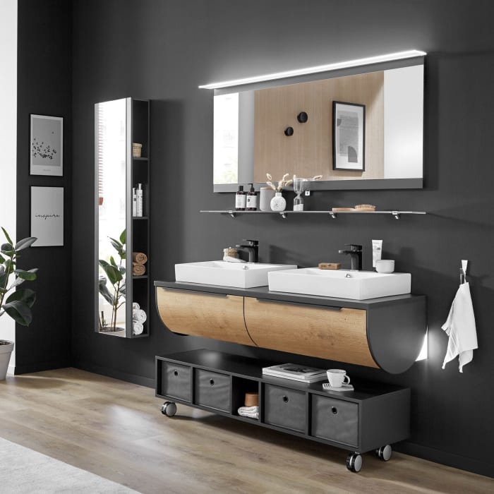 Puris Rounds Rollenschrank 140 x 40 x 34 cm mit 5 Fächern