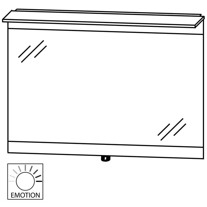 Puris Rounds Flächenspiegel 93,4 cm mit LED-Aufbau-Flächenleuchte