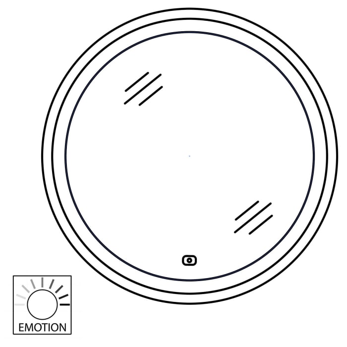 Puris Rounds Badspiegel rund 70 cm mit umlaufender LED-Beleuchtung