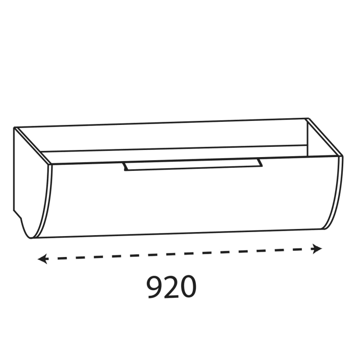 Puris Rounds Waschtischunterschrank für Aufsatzwaschtisch 92 cm mit 1 Auszug, Griff 339