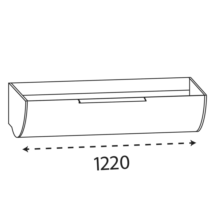 Puris Rounds Waschtischunterschrank für Möbelwaschtisch 122 cm mit 1 Auszug, Griff 339, mit LED-Beleuchtung