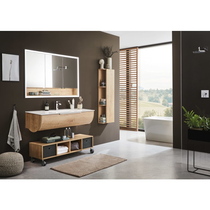 Puris Rounds Waschtischunterschrank für Möbelwaschtisch 122 cm mit 1 Auszug, Griff 329