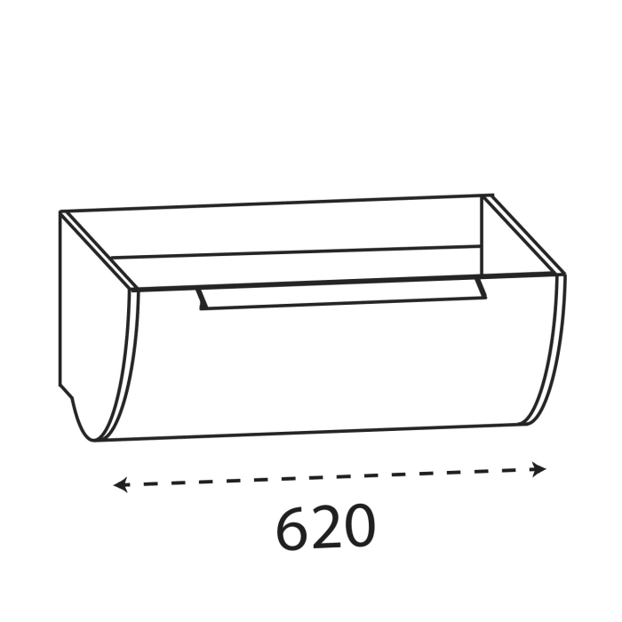 Puris Rounds Waschtischunterschrank für Möbelwaschtisch 62 cm mit 1 Auszug, Griff 338