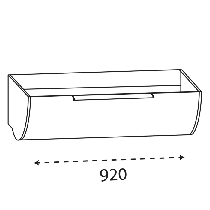 Puris Rounds Waschtischunterschrank für Möbelwaschtisch 92 cm mit 1 Auszug, Griff 339, mit LED-Beleuchtung