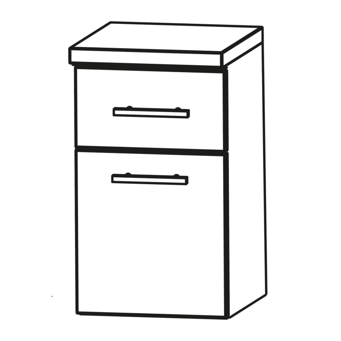 Puris Speed Unterschrank 30 cm mit 1 Schubkasten und 1 Auszug