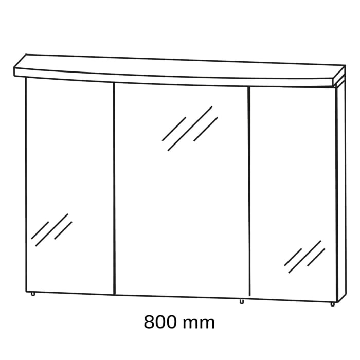 Puris Speed Serie 1 Spiegelschrank 80 cm mit 3 Türen