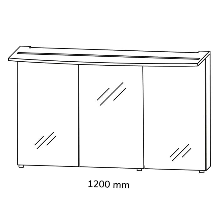 Puris Speed Serie 2 Spiegelschrank 120 cm mit 3 Türen