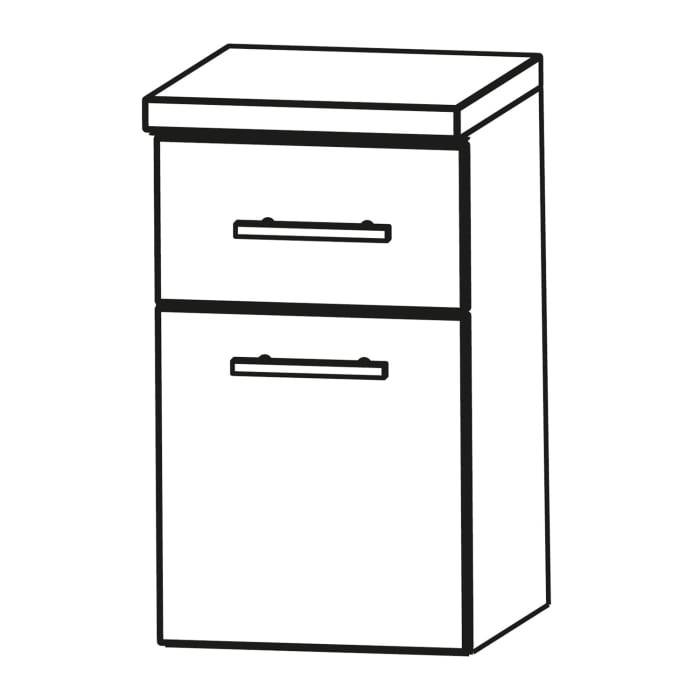 Puris Star Line Unterschrank 40 x 30 x 50,8 cm mit 1 Schubkasten und 1 Tür, Anschlag rechts, Griff 296