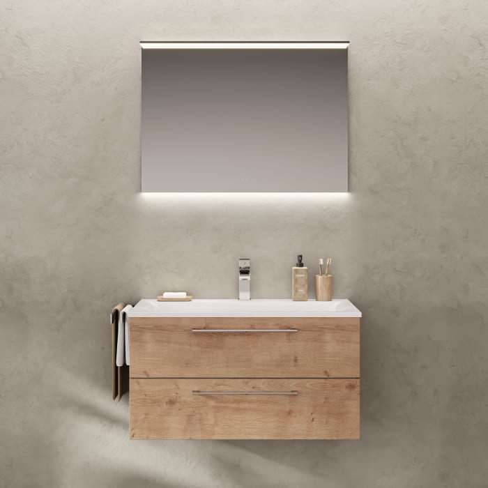 Puris Star Line Flächenspiegel 90 x 65,2 cm mit LED Flächenleuchte