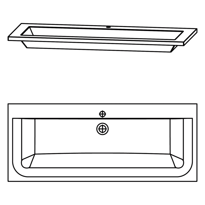 Puris Star Line Mineralguss Serie B Möbel-Waschtisch 120 cm