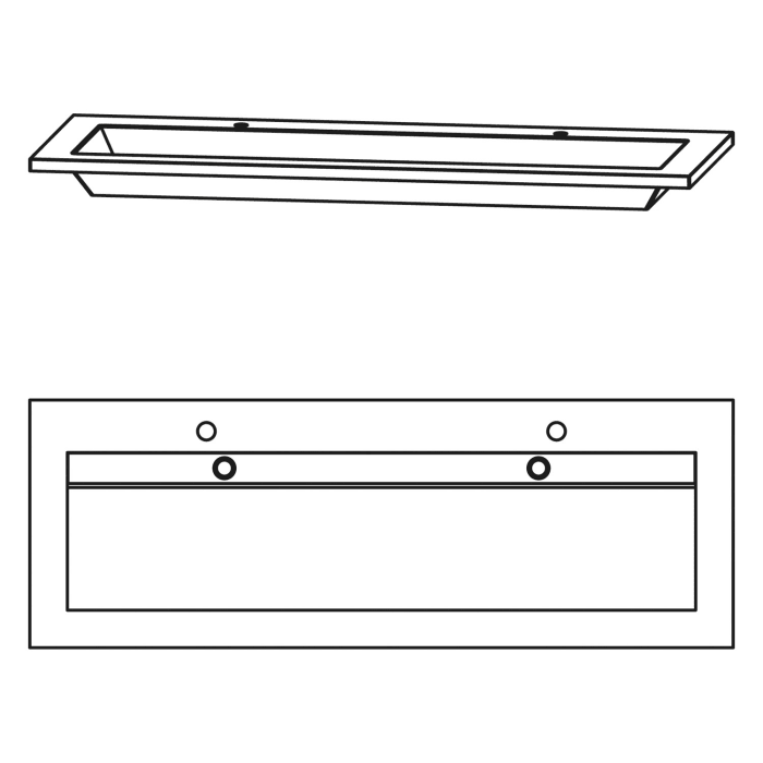 Puris Star Line Mineralguss Serie A Möbel-Doppelwaschtisch 140 cm