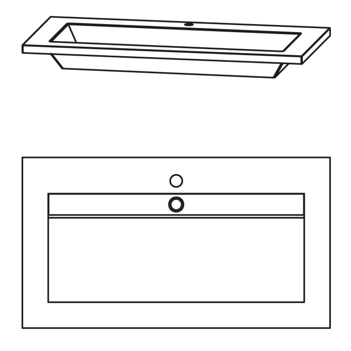 Puris Star Line Mineralguss Serie A Möbel-Waschtisch 90 cm