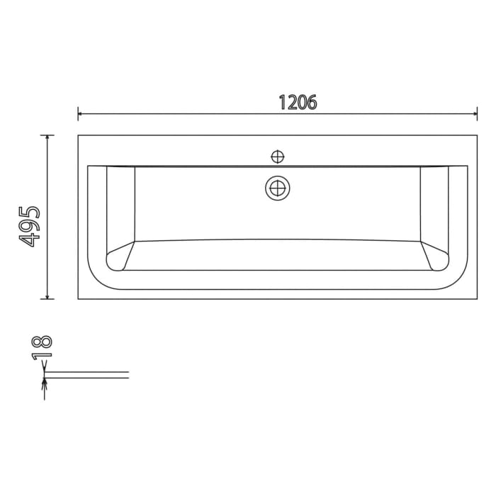 Puris Star Line Mineralguss Serie B Möbel-Waschtisch 120 cm