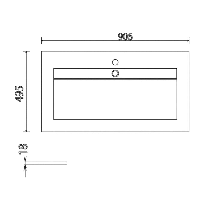 Puris Star Line Mineralguss Serie A Möbel-Waschtisch 90 cm