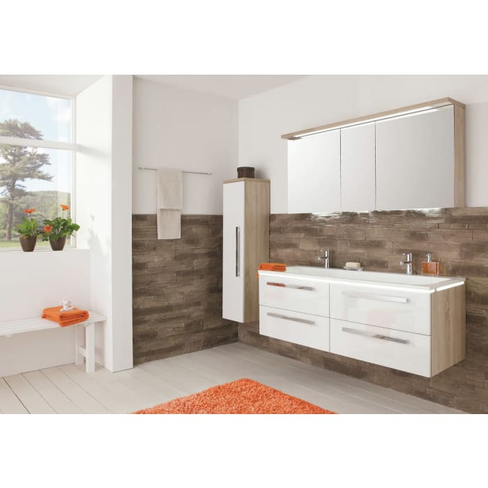 Puris Star Line Waschtischunterschrank 140 x 47 x 48 cm, für Mineralgusswaschtische, mit 4 Auszügen, Griff 329