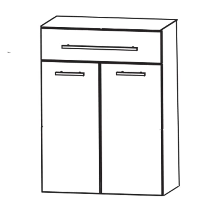 Puris Swing Highboard 60 x 30 x 82,8 cm mit 1 Wäschekippe und 1 Schubkasten