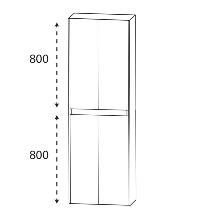 Puris Unique Hochschrank 62 x 163 cm mit 4 Türen grifflos