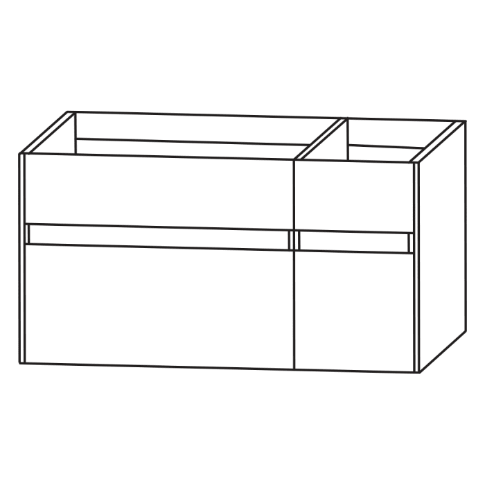 Puris Unique Waschtischunterschrank 102 x 49,2 cm grifflos, Unterschrank rechts